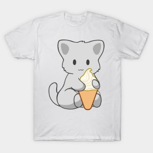 Ice Cream White Cat T-Shirt